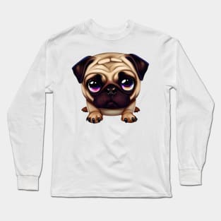 Charming Pug Portrait Long Sleeve T-Shirt